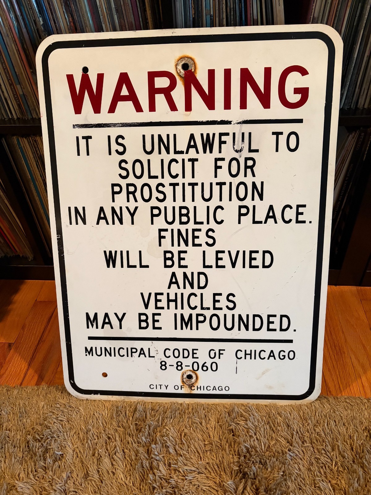 Vintage ORIGINAL City of Chicago Prostitution Sign 18 X 24 70's/80's Vintage ORIGINAL City of Chicago Prostitution Sign 18 X 24 70's/80's