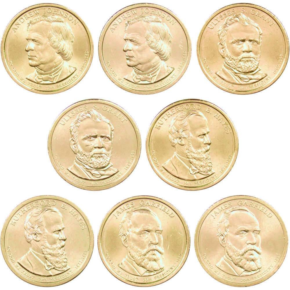 2011 P&D Presidential Dollar 8 Coin Set Uncirculated Mint State