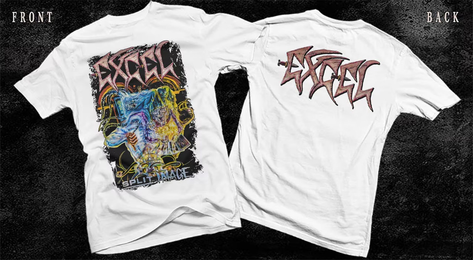 2-sides New Excel Band white Short Sleeve Shirt Unisex S-5XL TT102
