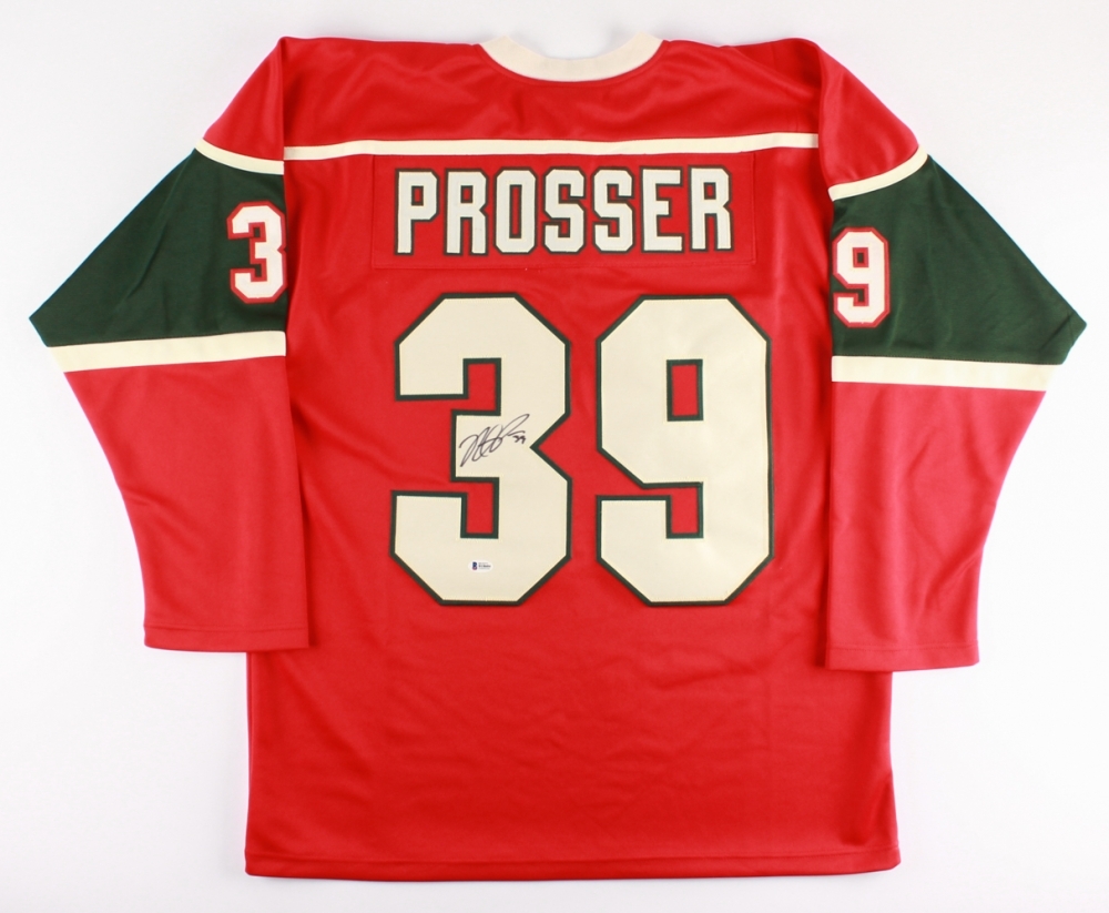 Nate Prosser Signed Wild Jersey (Beckett) NHL Career 2010–2021 / Defenseman