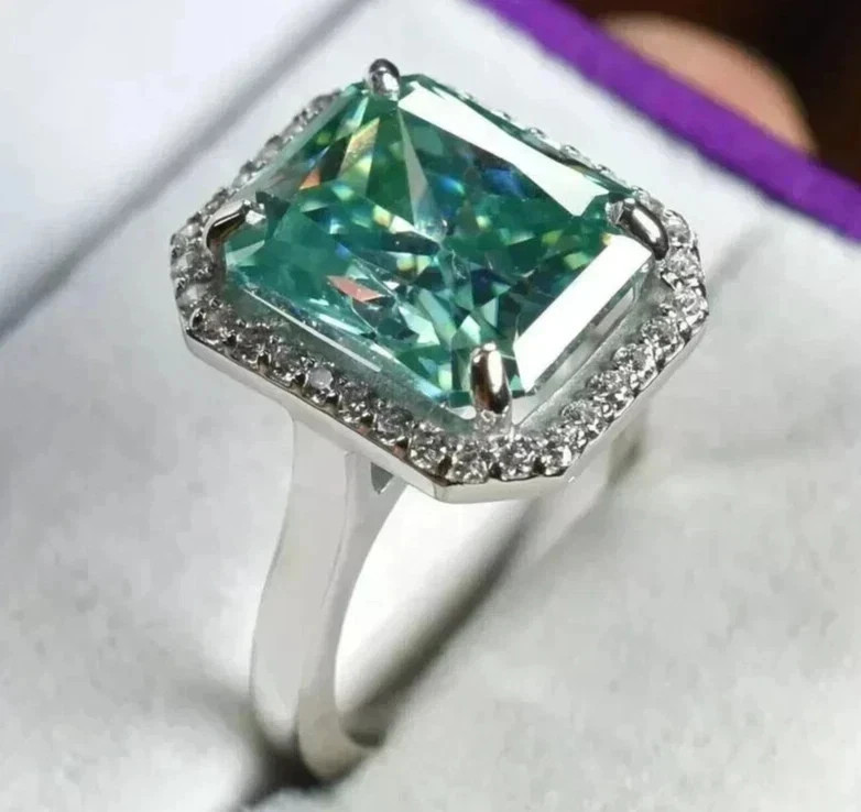 4.00Ct Radiant Cut Natural Emerald &Diamond Engagement Ring VVS1 14K White Gold 4.00Ct Radiant Cut Natural Emerald &Diamond Engagement Ring VVS1 14K White Gold
