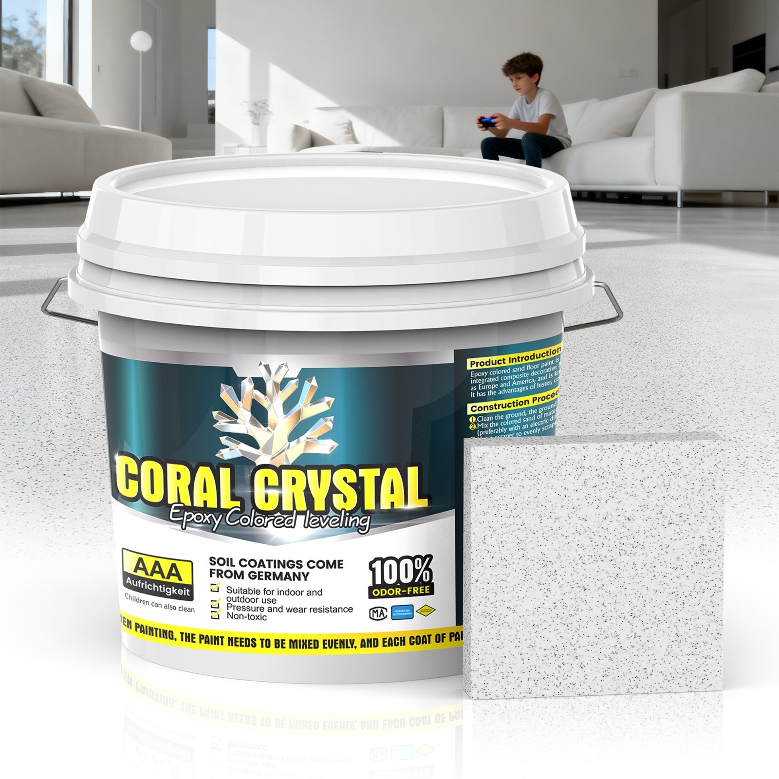 Self Leveling Epoxy Colored Sand Floor Paint for Concrete | Epoxy Floor Paint