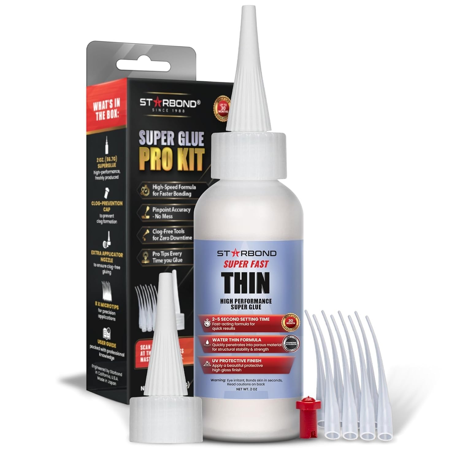 Starbond 2 oz Thin Super Glue Pro Kit - Super Fast Premium CA Glue, 2-3 cPs Starbond 2 oz Thin Super Glue Pro Kit - Super Fast Premium CA Glue, 2-3 cPs