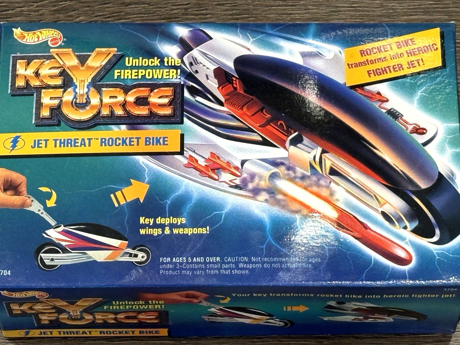 Vintage 1992 Hot Wheels Key Force Jet Threat New Sealed Box Rare Mattel