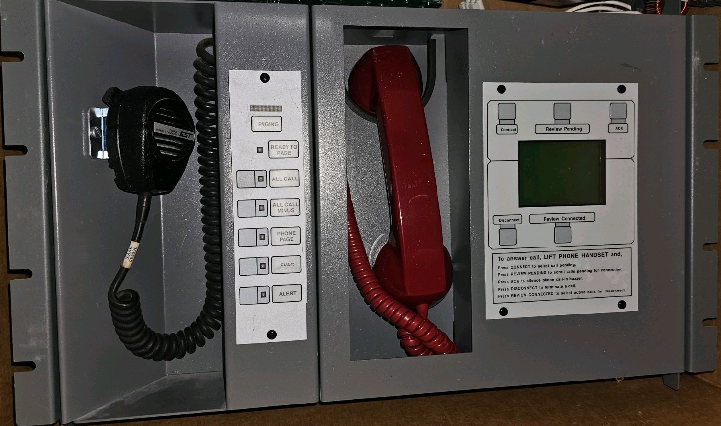 Edwards 3-ASU/ FT Audio Source Unit with Microphone & Firefighters Telephone