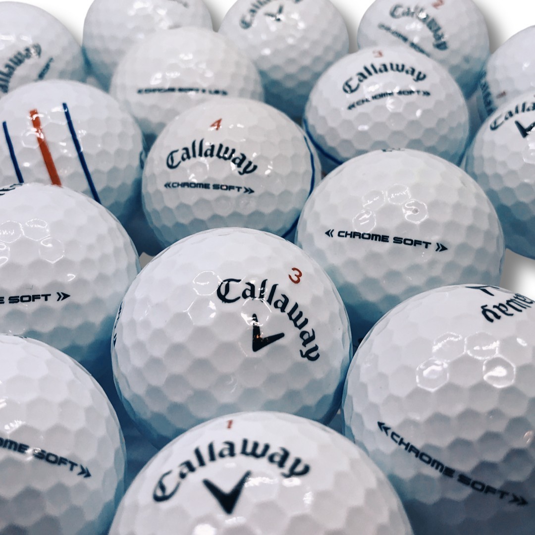 50 Near Mint AAAA White & Triple Trac Callaway Chrome Soft Used Golf Balls