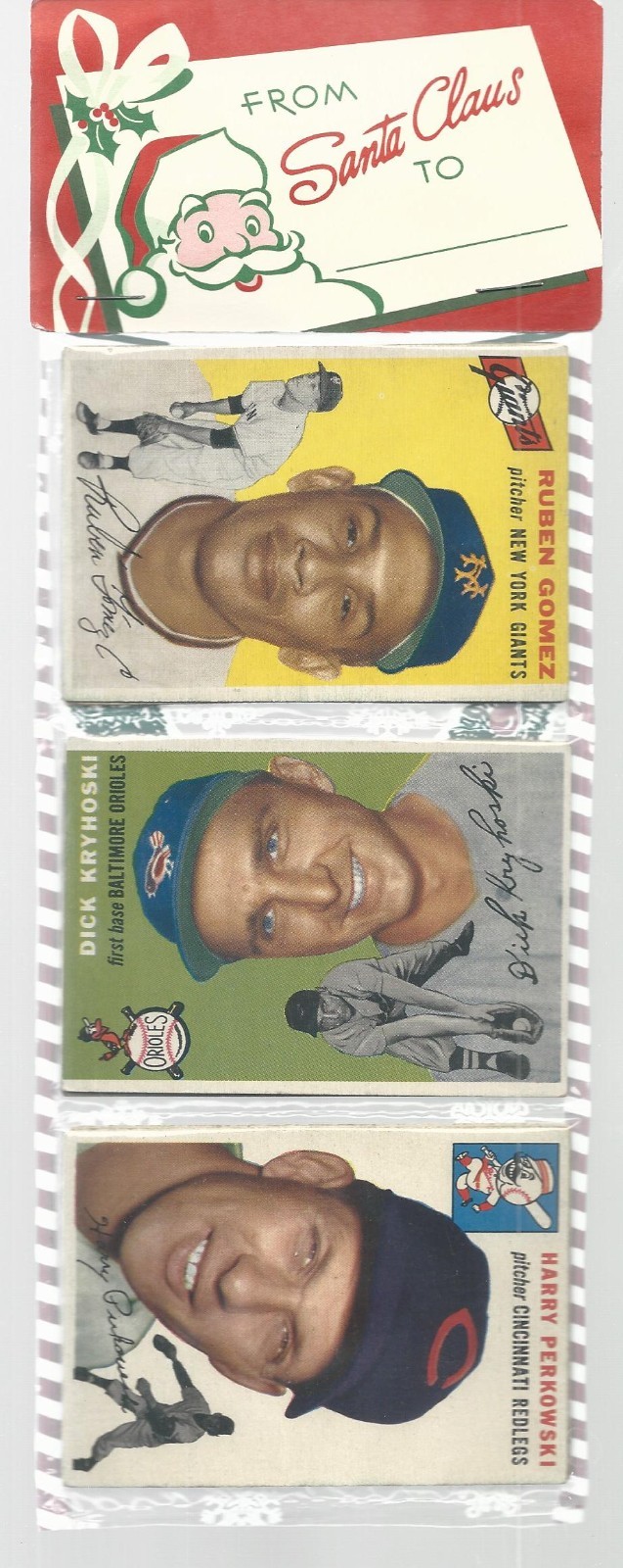 1954 TOPPS Christmas RACK PACK W HOF  HOYT WILHELM / POS:MAYS/WILLIAMS