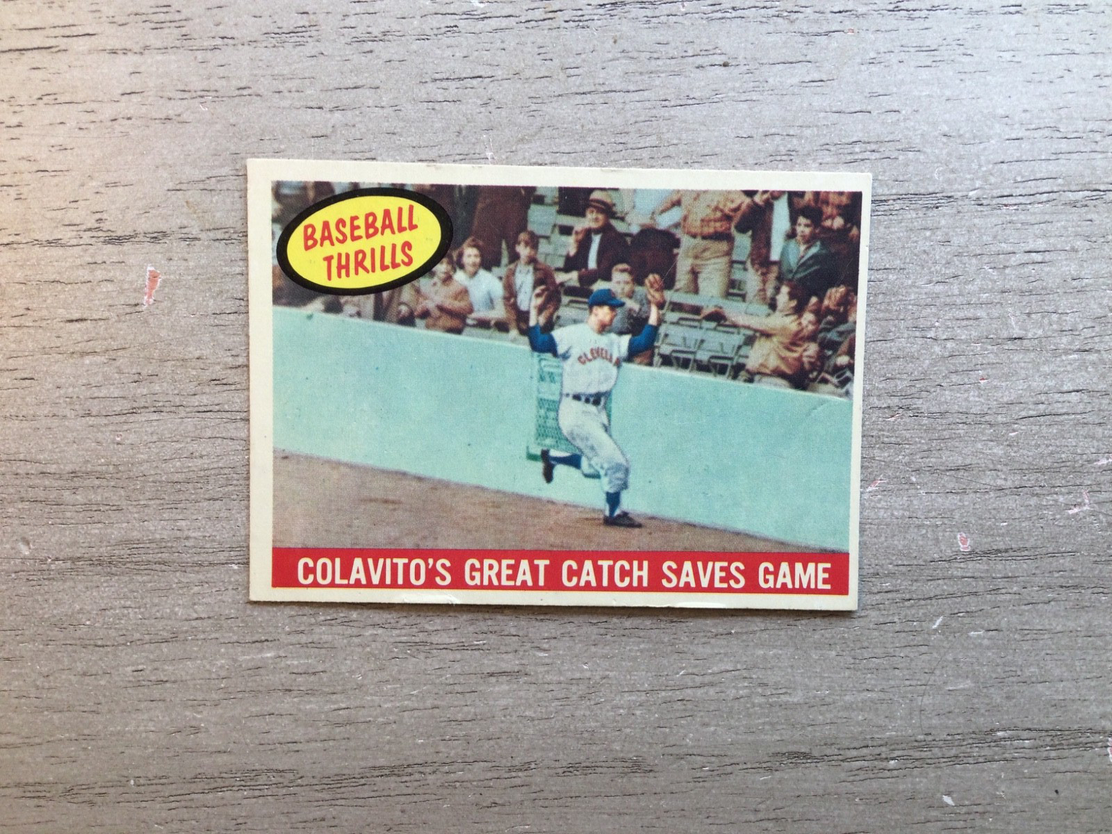 1959 Topps Baseball Thrills #462 Colavito Great Catch  VG+