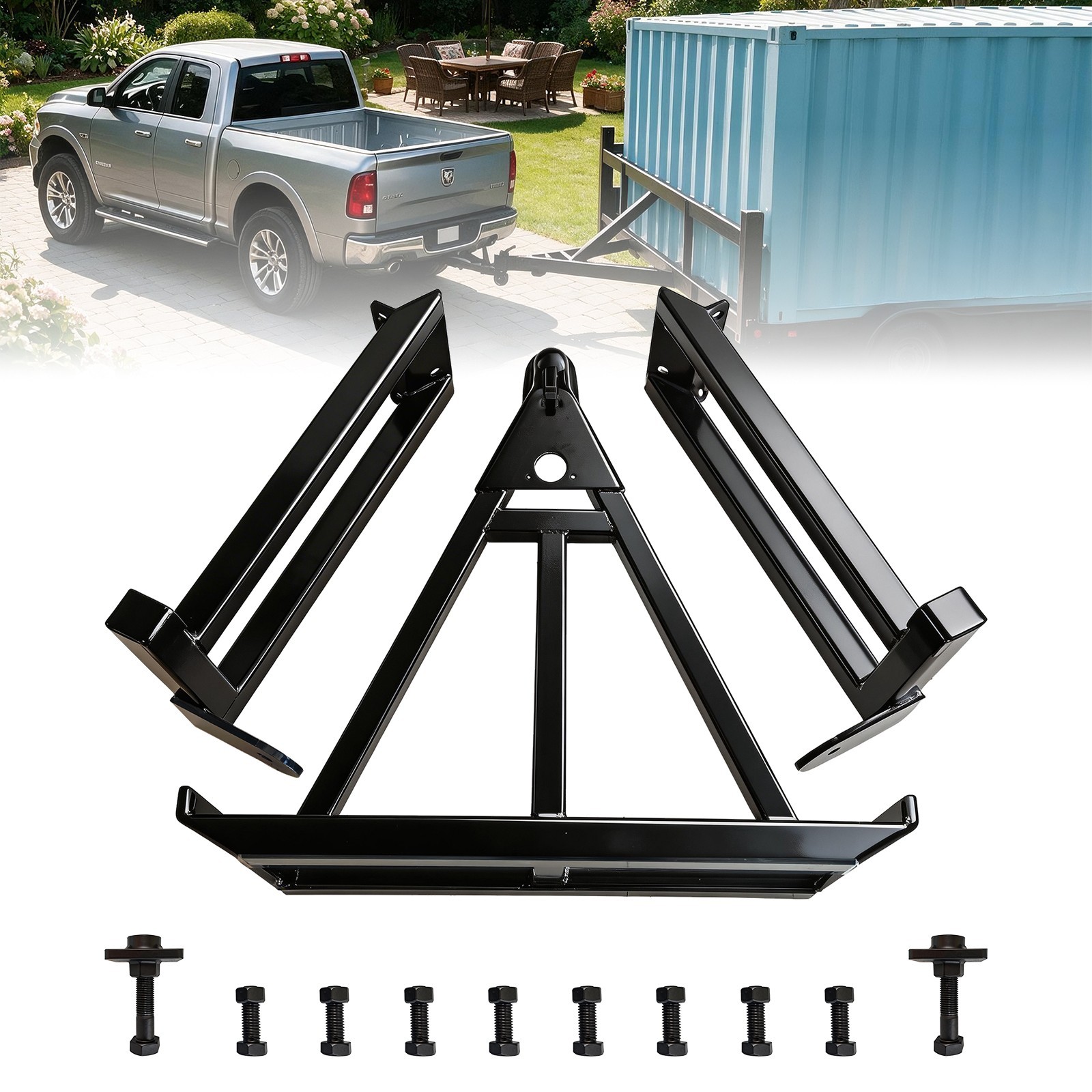 Heavy Duty Upgraded Container Tow Hitch Tow Bar Kit Fits 20ft & 40ft Shipping .