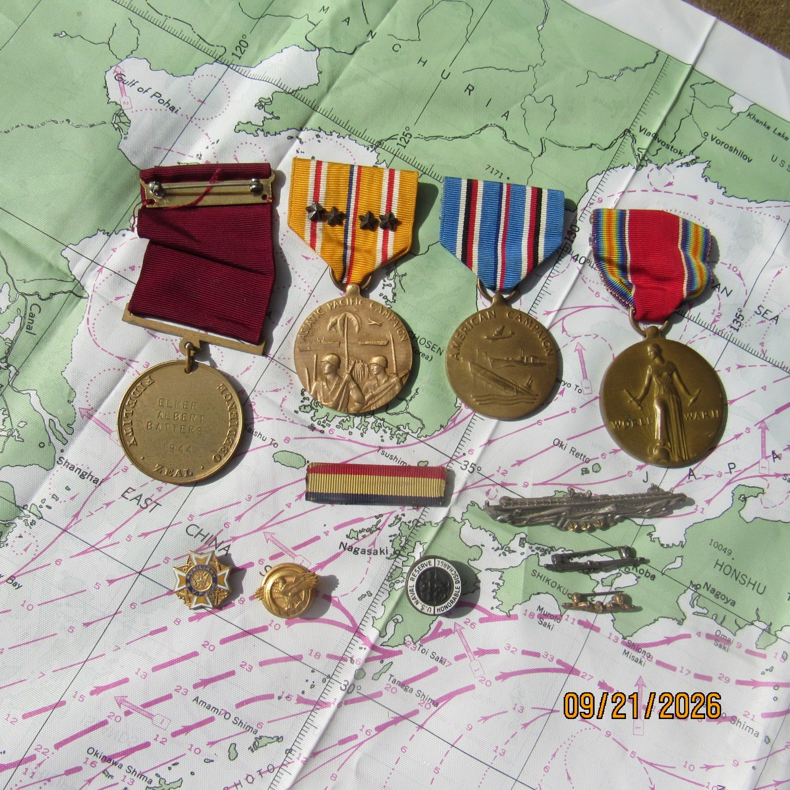 Named WW2 US Navy Good Conduct Medal Grp Combat Submarine USS Silversides SS236