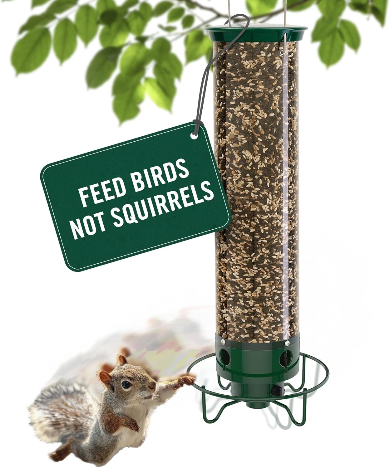 Droll Yankees Squirrel Proof Bird Feeder Weight operated, 5 lb Seed Capacity