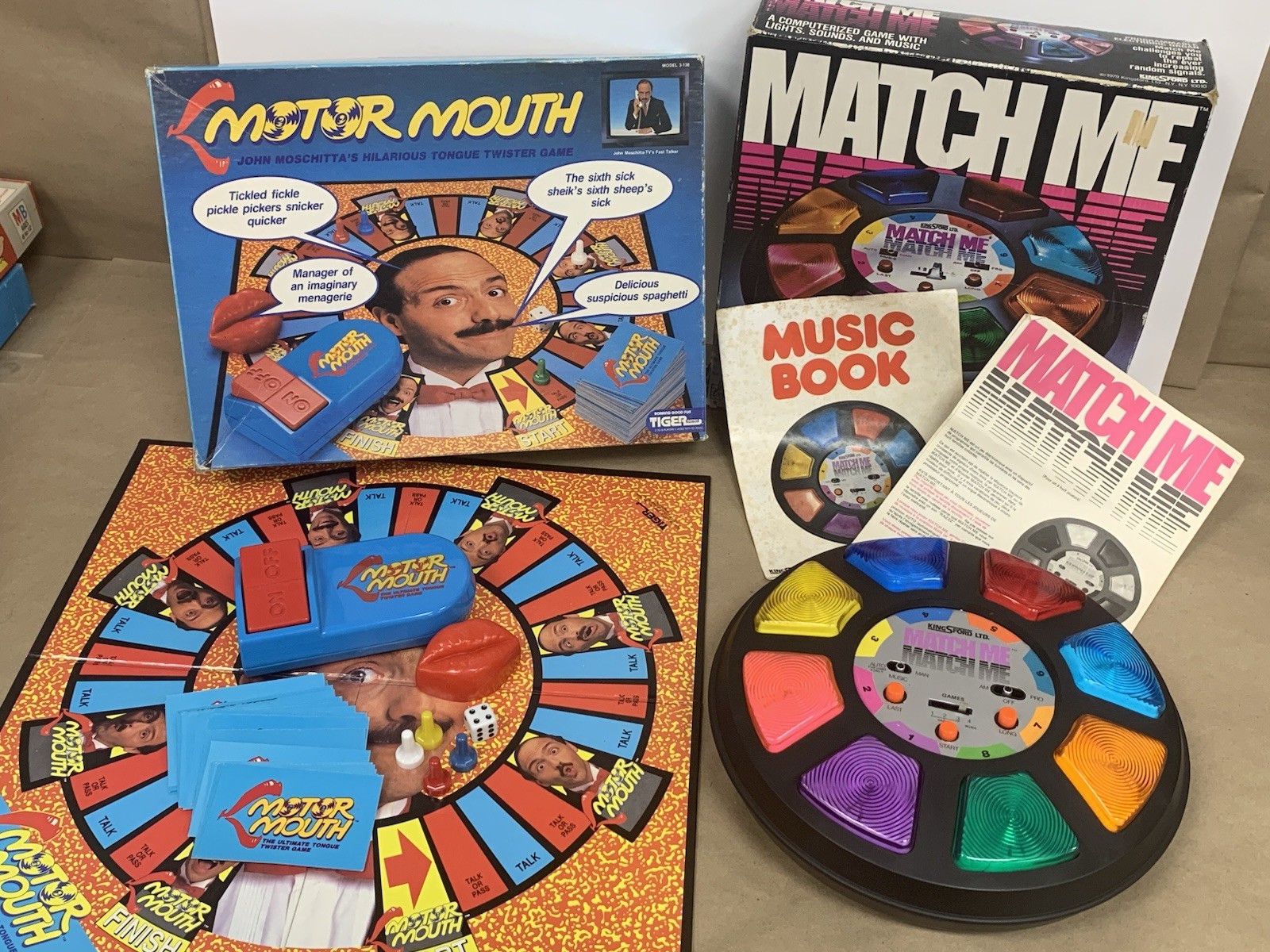 Vintage Game Lot Match Me Computerized Game of Lights Sounds & Music Motor Mouth