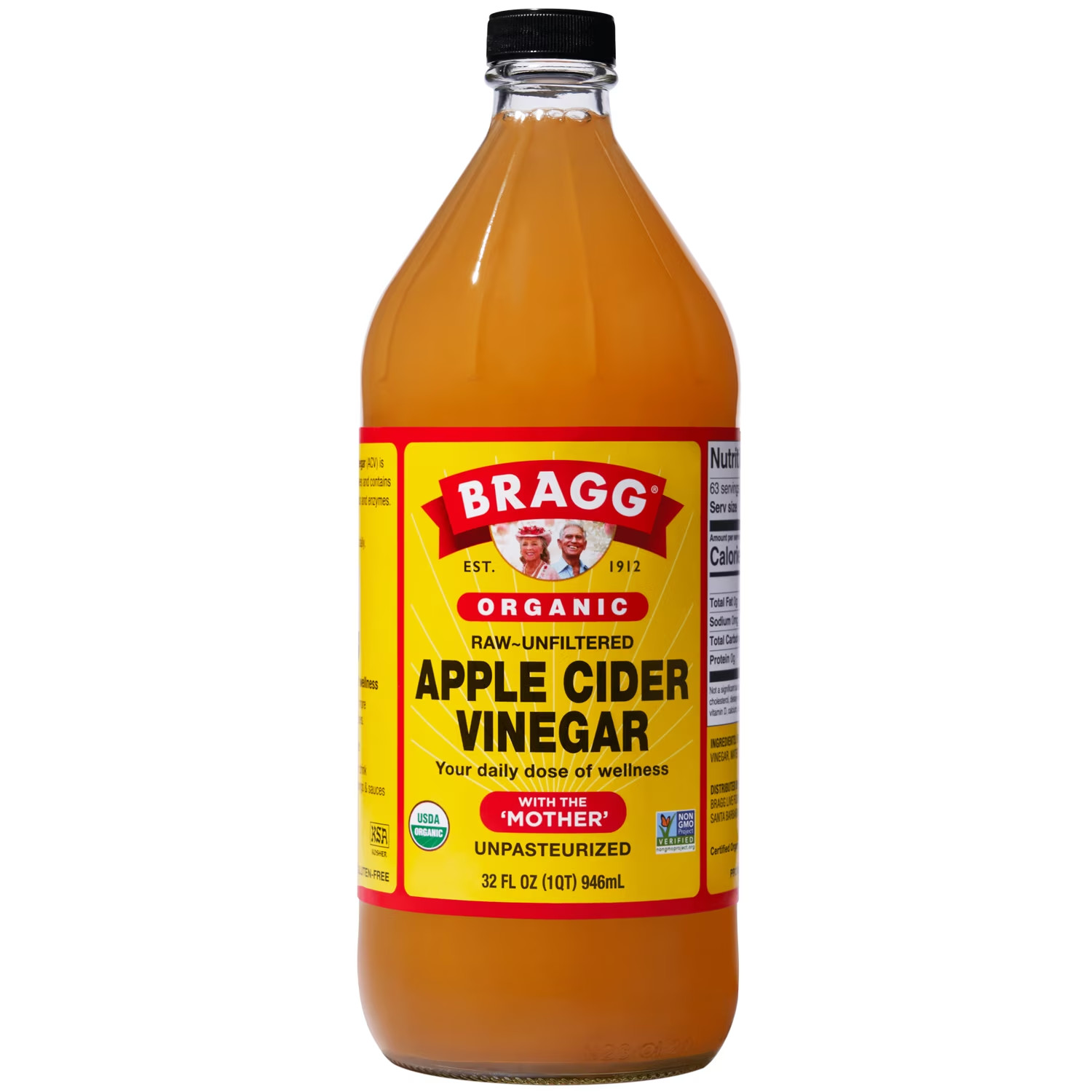 Bragg Organic Apple Cider Vinegar with The Mother, Raw and Unfiltered, 32 fl oz