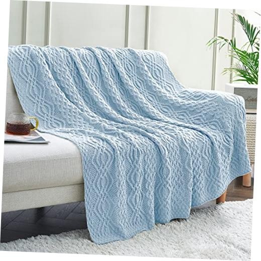 Aormenzy Cable Knit Throw Blanket, 50 x 60 inch, Waved 50\ Aormenzy Cable Knit Throw Blanket, 50 x 60 inch, Waved 50\
