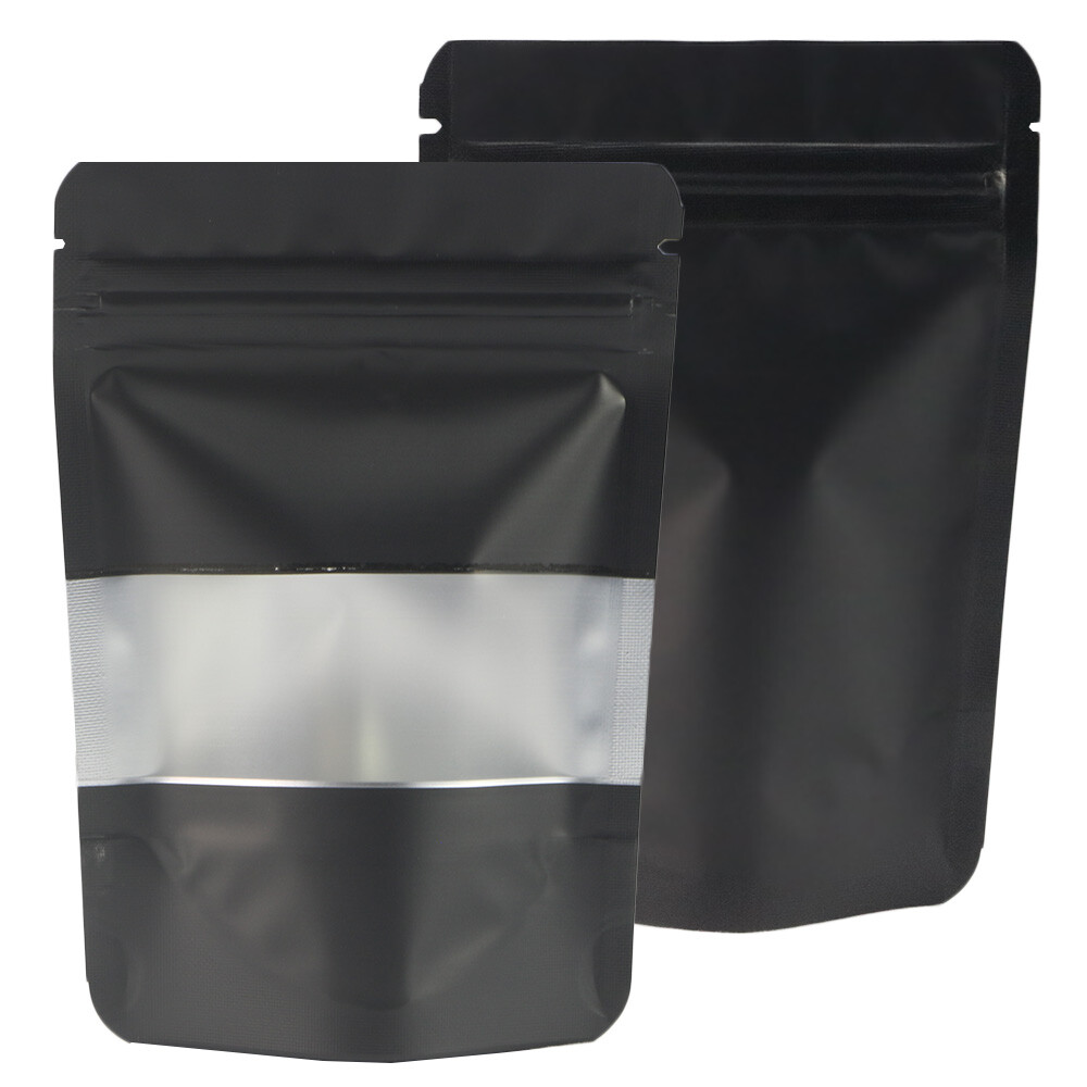 Matte Black Food Grade Aluminum Zip Seal Bags for Food Coffee Products 3.5x5in