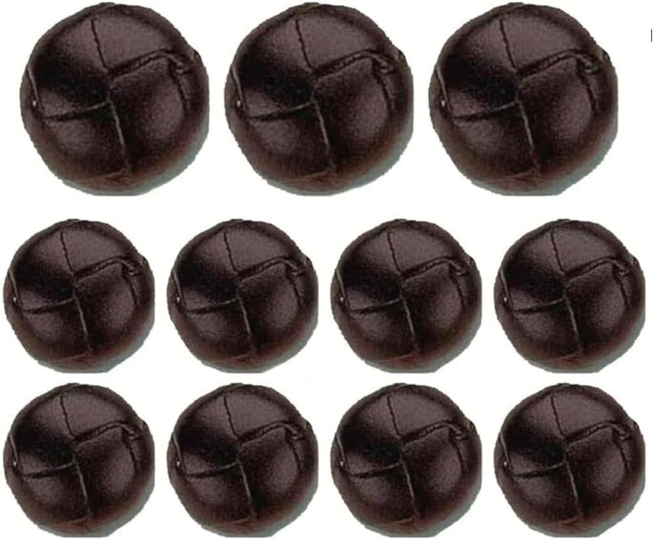 ATbutton Brand Deluxe Brown Leather Buttons Set (11)