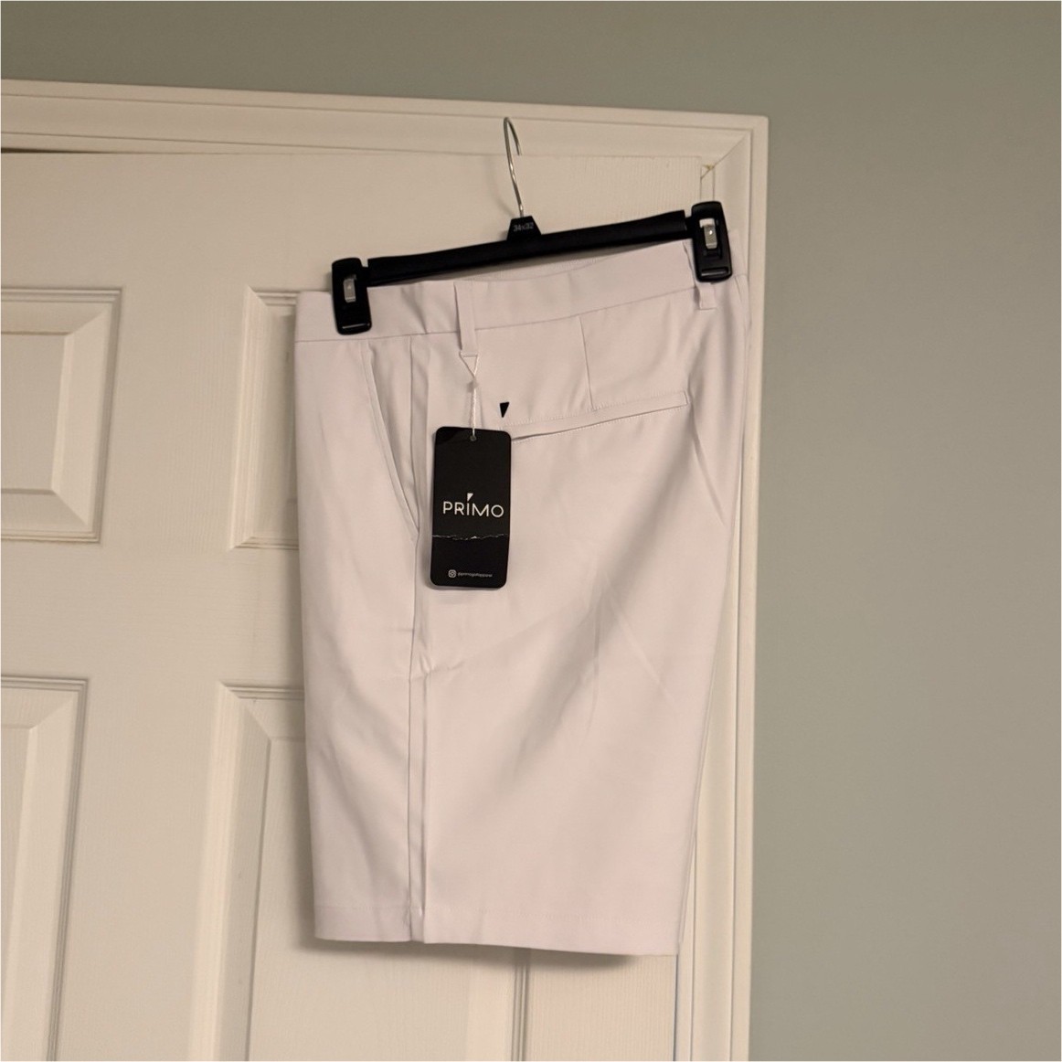 PRIMO Men\'s NWT Golf Athletic Shorts White Solid Regular Fit Size 36. 