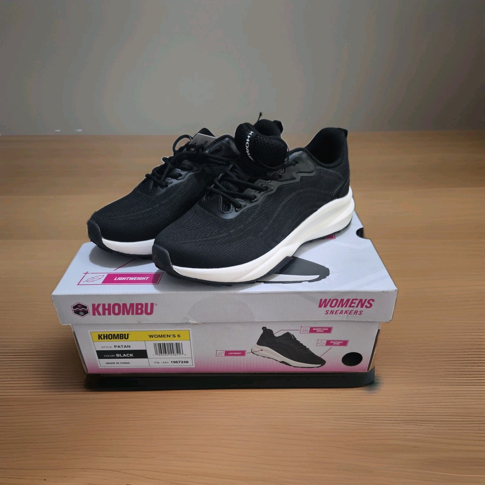 NEW Khombu Women Comfort Sneakers 6 - Patan Black #1967248 NEW Khombu Women Comfort Sneakers 6 - Patan Black #1967248