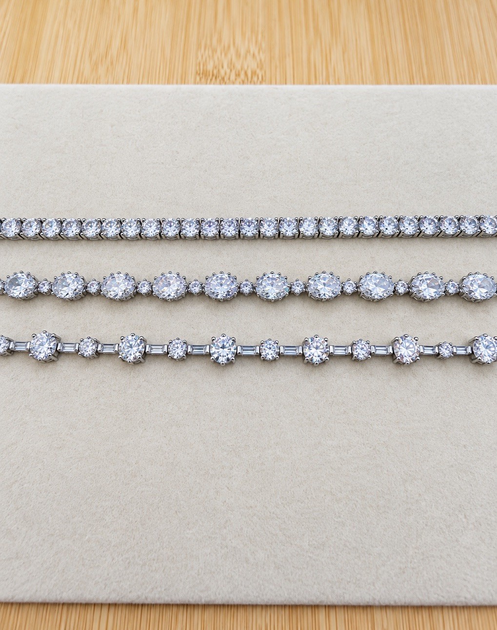 Lot 3 Vintage Signed Designer Sterling Silver 925 Clear CZ Tennis Bracelets