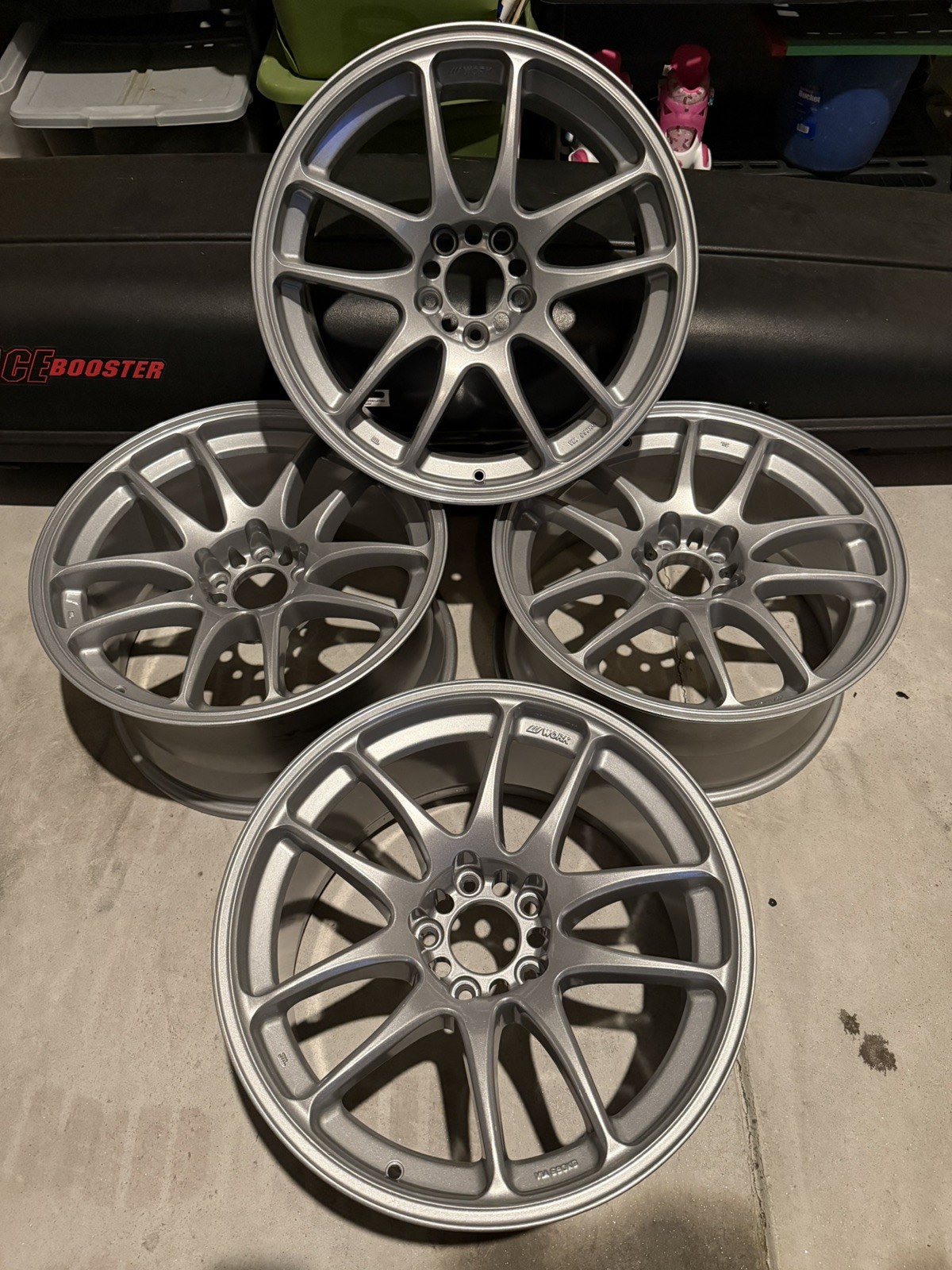 Rare WORK Emotion CR Kai 18x8.5J +25 9.5J +20 Silver (Early 2000’s OG Wheels) 