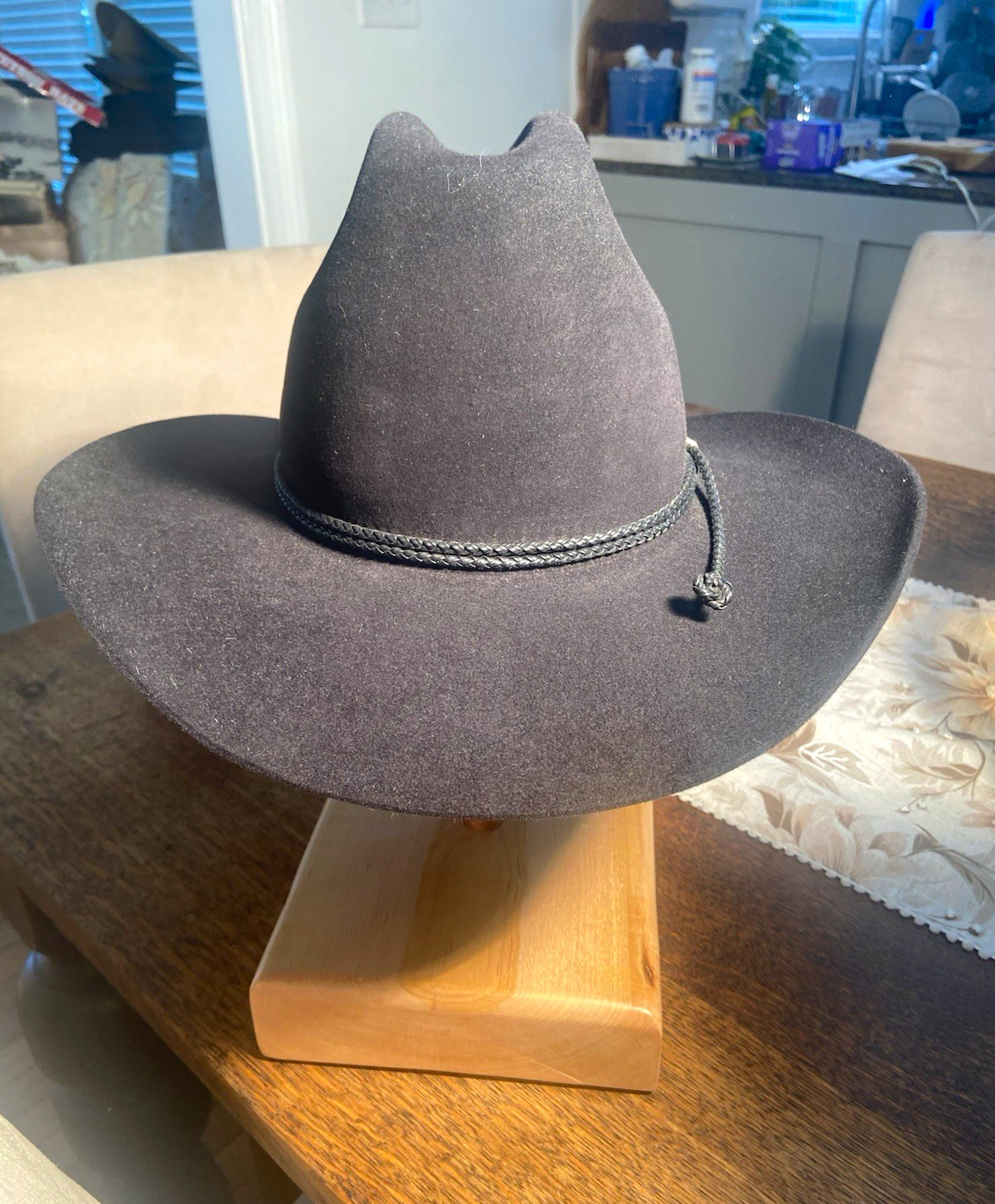 Vintage Stetson 4X Beaver Felt Western Cowboy Hat Black Size 7 3/8 (59)