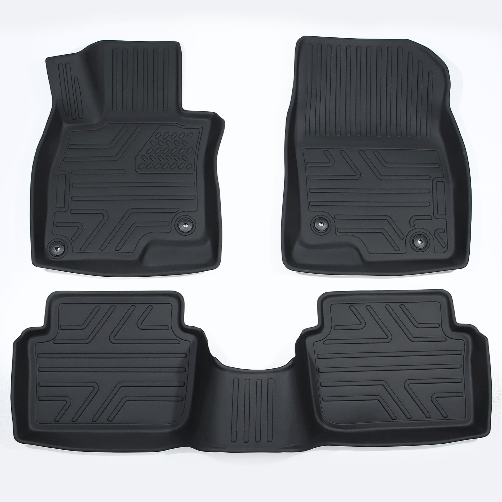 Floor Mats 2 Rows Liners Carpets For 2014-2018 Mazda 3 TPE Rubber All Weather