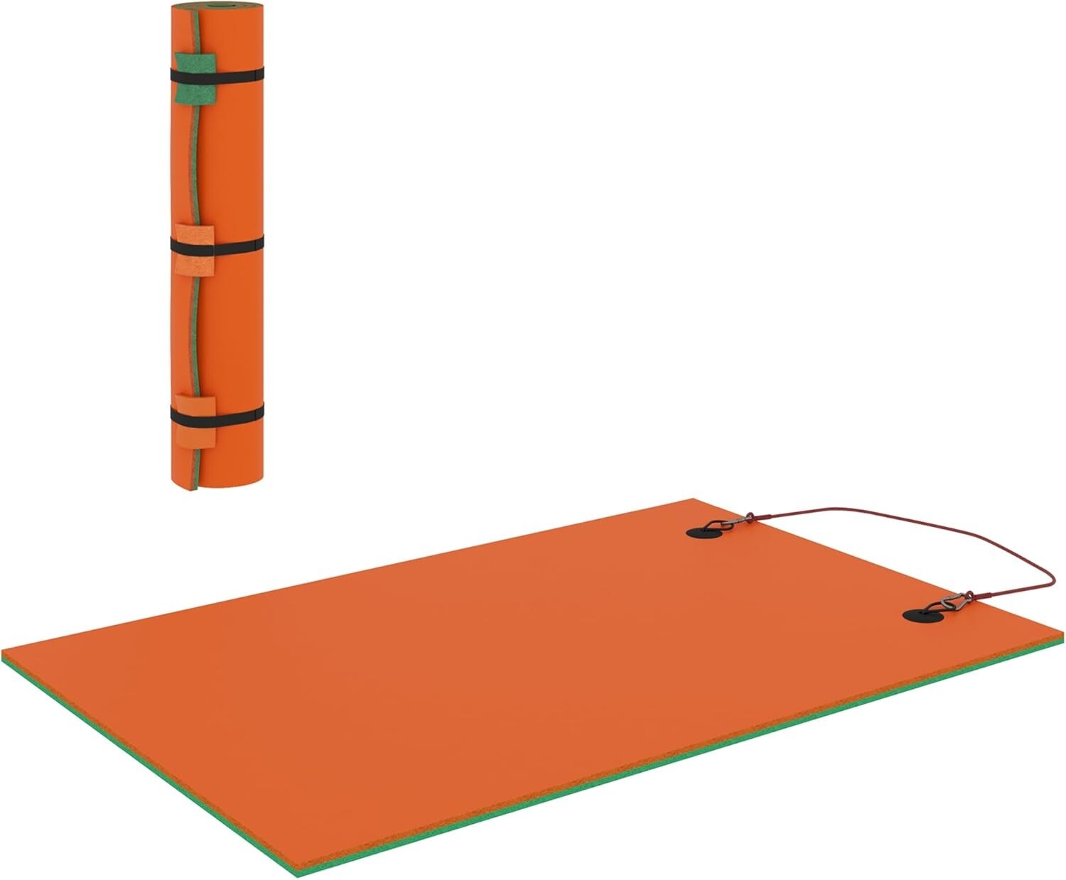Soozier Lily Pad Floating Mat 3-Layer Tear-Resistant XPE Foam 9' x 6' Mat-Orange