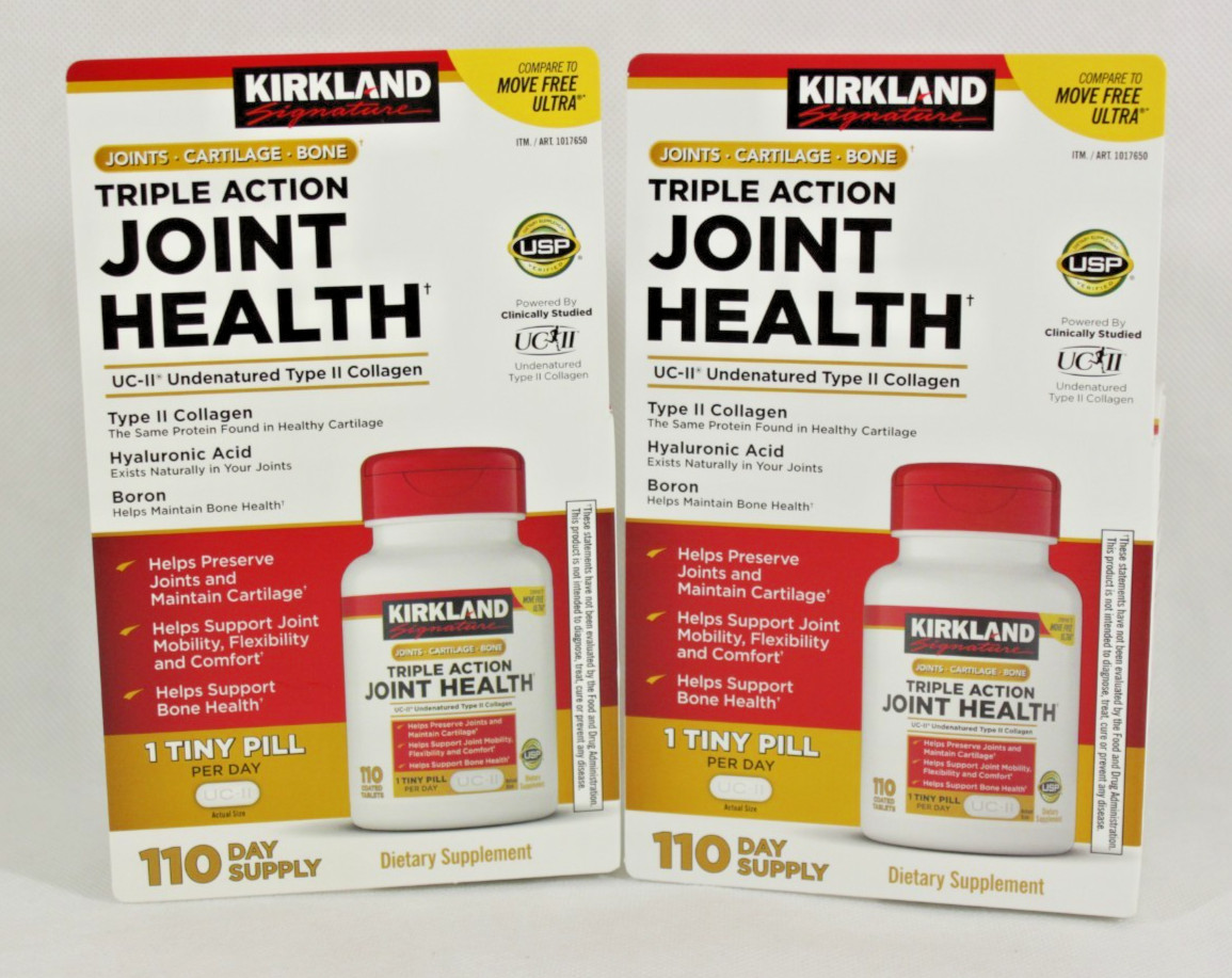 2 Packs Kirkland Triple Action Joint Health 110 Tablets Each 220 Tablets Total 2 Packs Kirkland Triple Action Joint Health 110 Tablets Each 220 Tablets Total