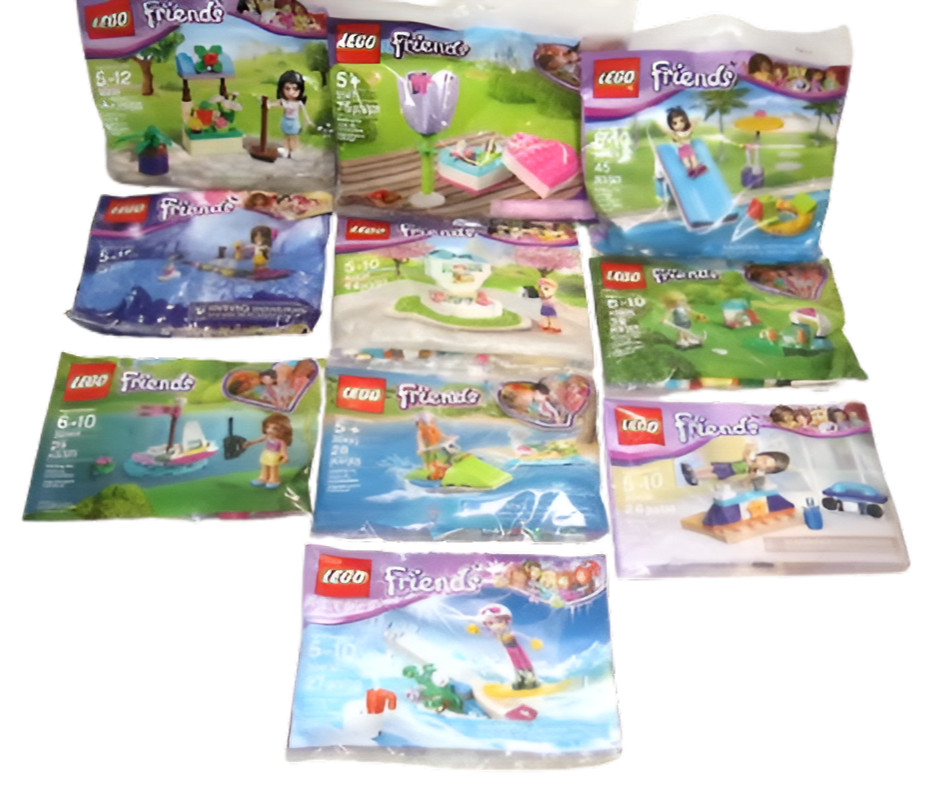 10 NEW SEALED LEGO FRIENDS RANDOM POLYBAG + FOIL BAG LOT minifigure