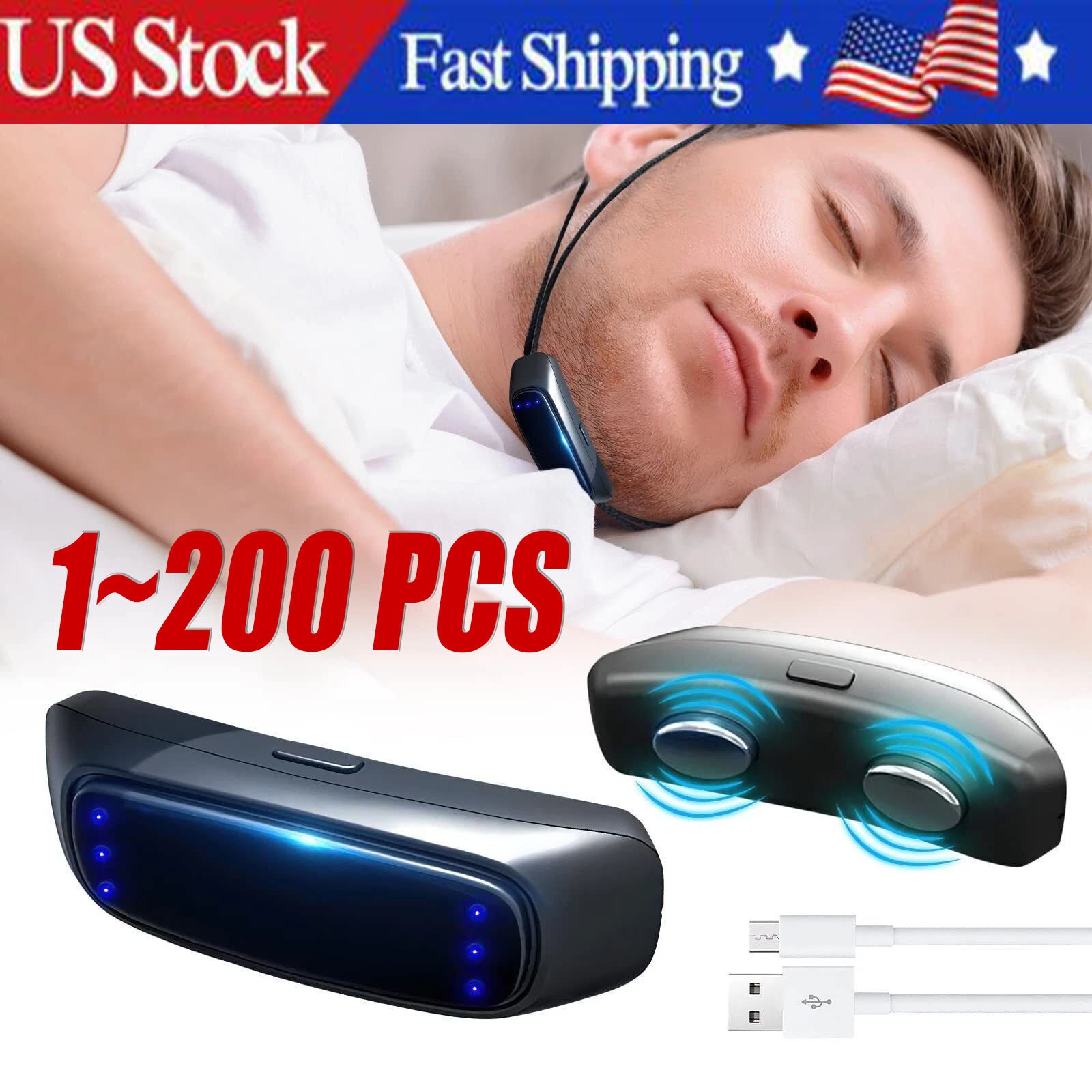 Smart Snoring Stopper Sleep Aid Anti Snoring Chin Device Muscle Tightening US
