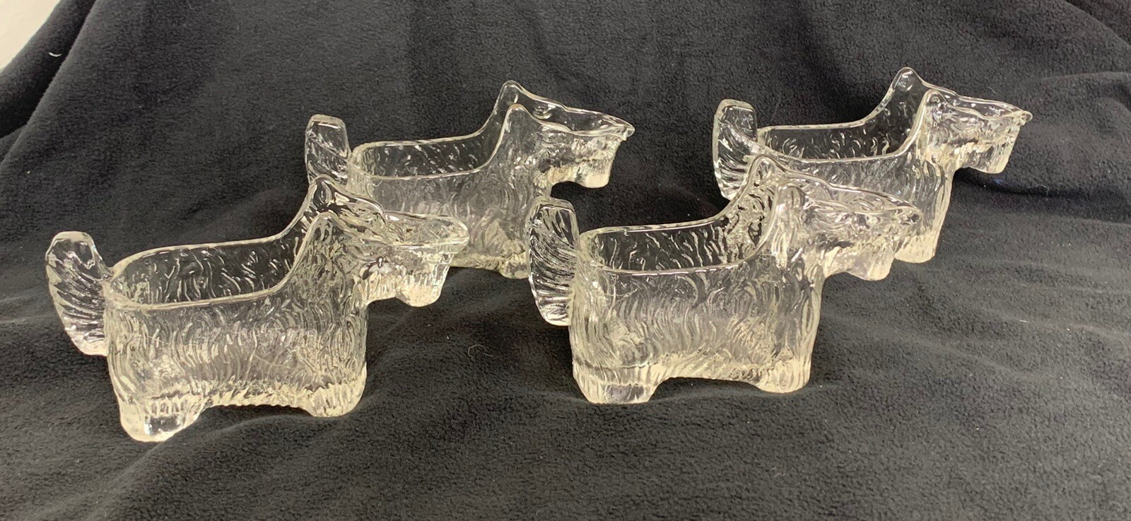 4 Vintage Scotty Dog LE Smith Clear Glass Creamer Cigar Holder 1930s Terrier 4 Vintage Scotty Dog LE Smith Clear Glass Creamer Cigar Holder 1930s Terrier
