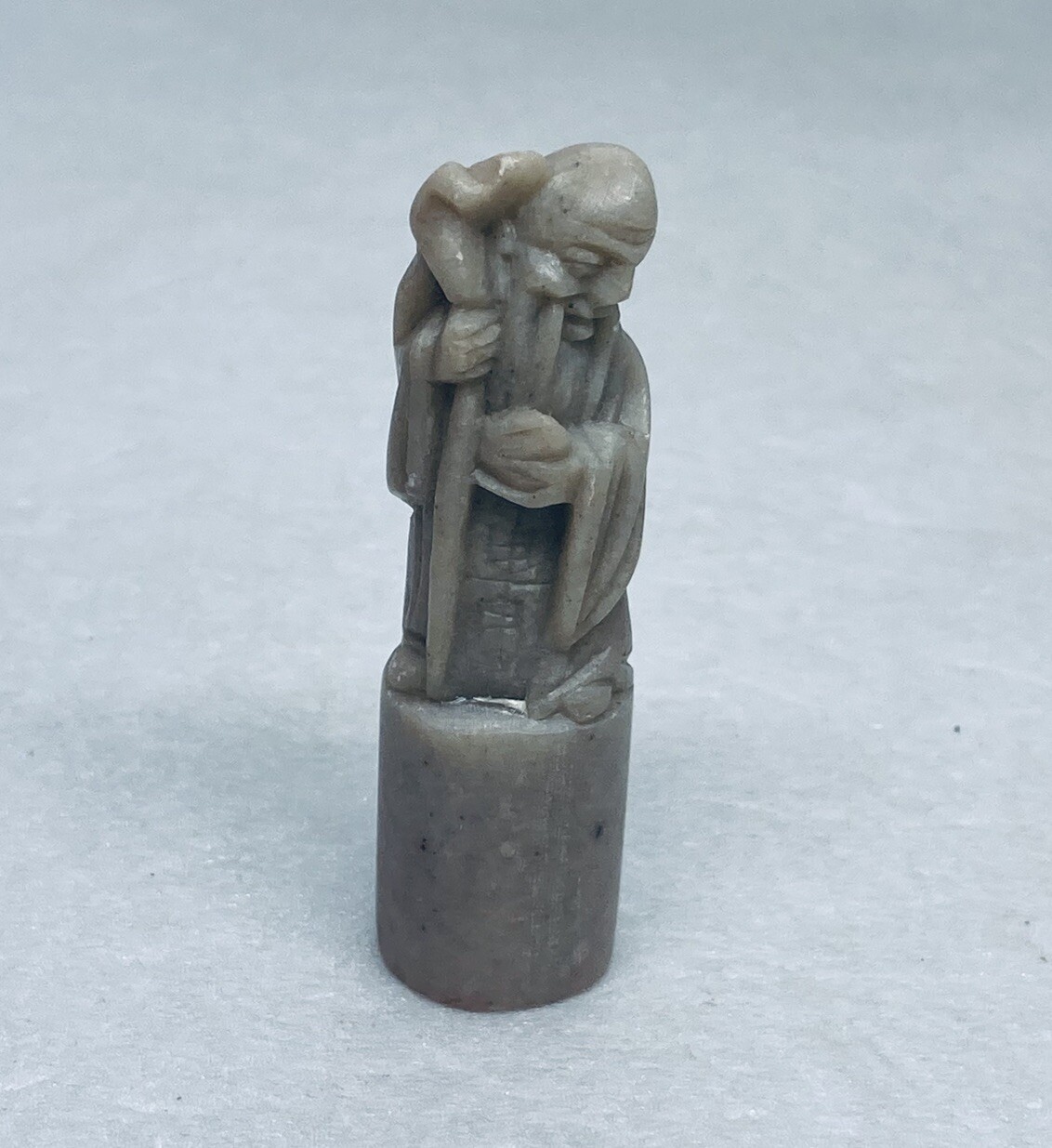 Vintage Chinese God of Longevity Shouxing Carved Seal Stamp Shoushan Stone Art 1