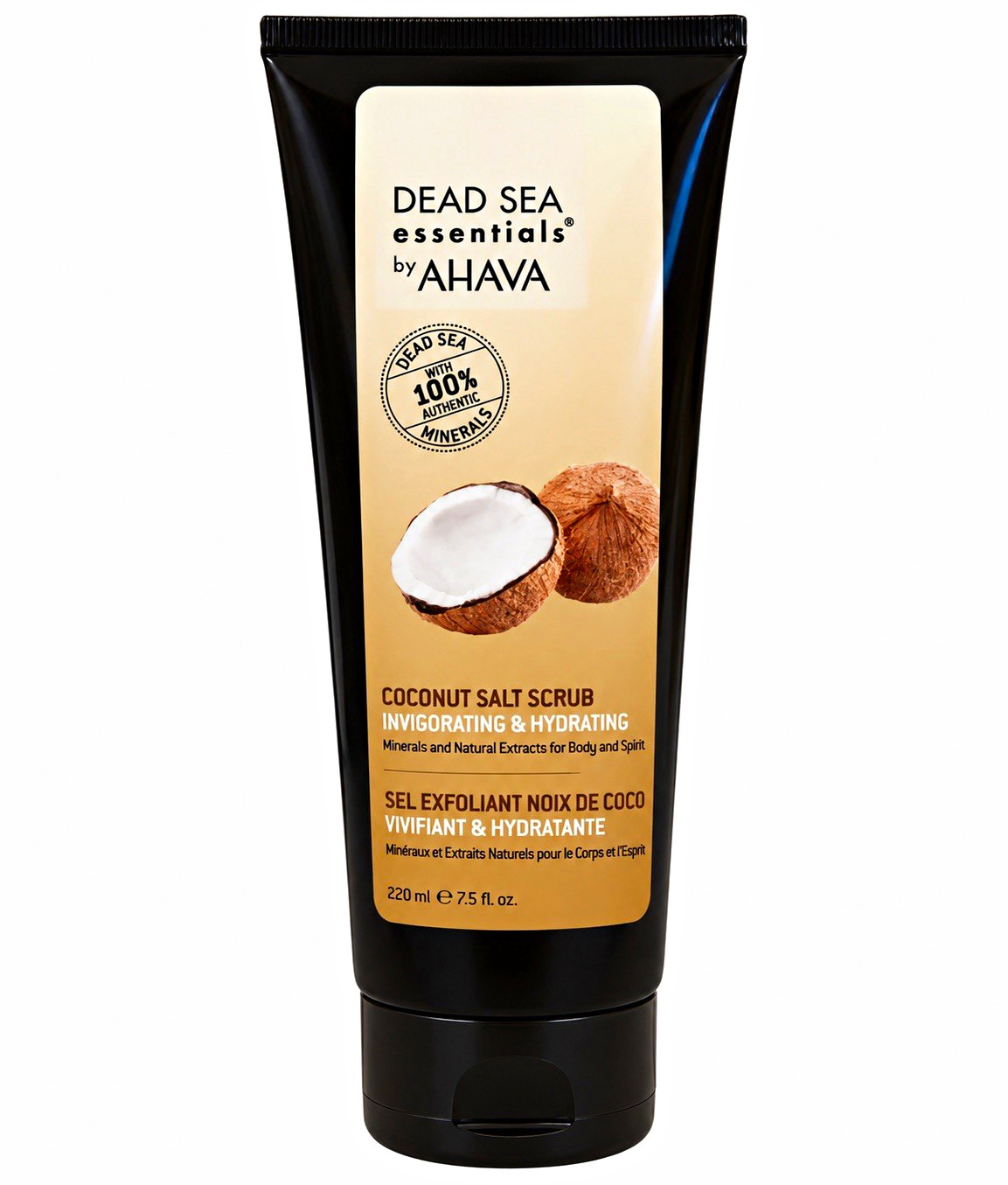 AHAVA Dead Sea Essentials Coconut Body Salt Scrub, Hydrating 7.5 fl oz