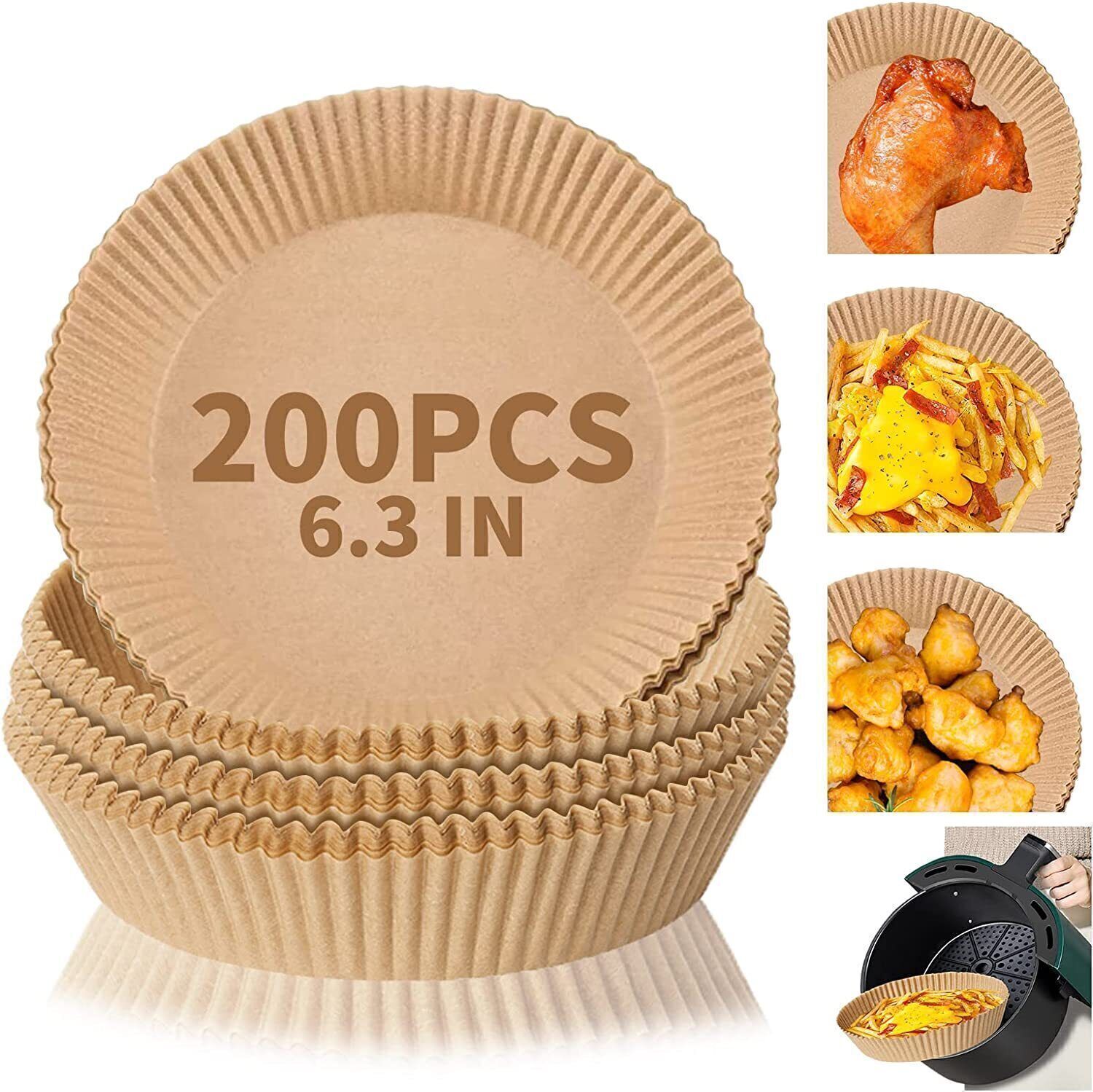 5Pack 100P Air Fryer Disposable Paper Liners 6.3 Round Air Fryer Parchment Paper