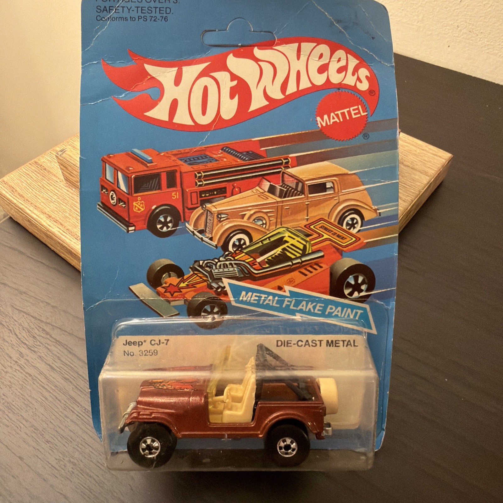 1982 Hot Wheels Jeep CJ-7 No. 3259 Brown unpunched card