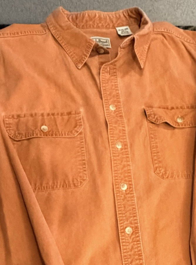 L.L. Bean Traditional Fit VTG Sun-Washed 100% Cotton Canvas Button-Up XXL Tall