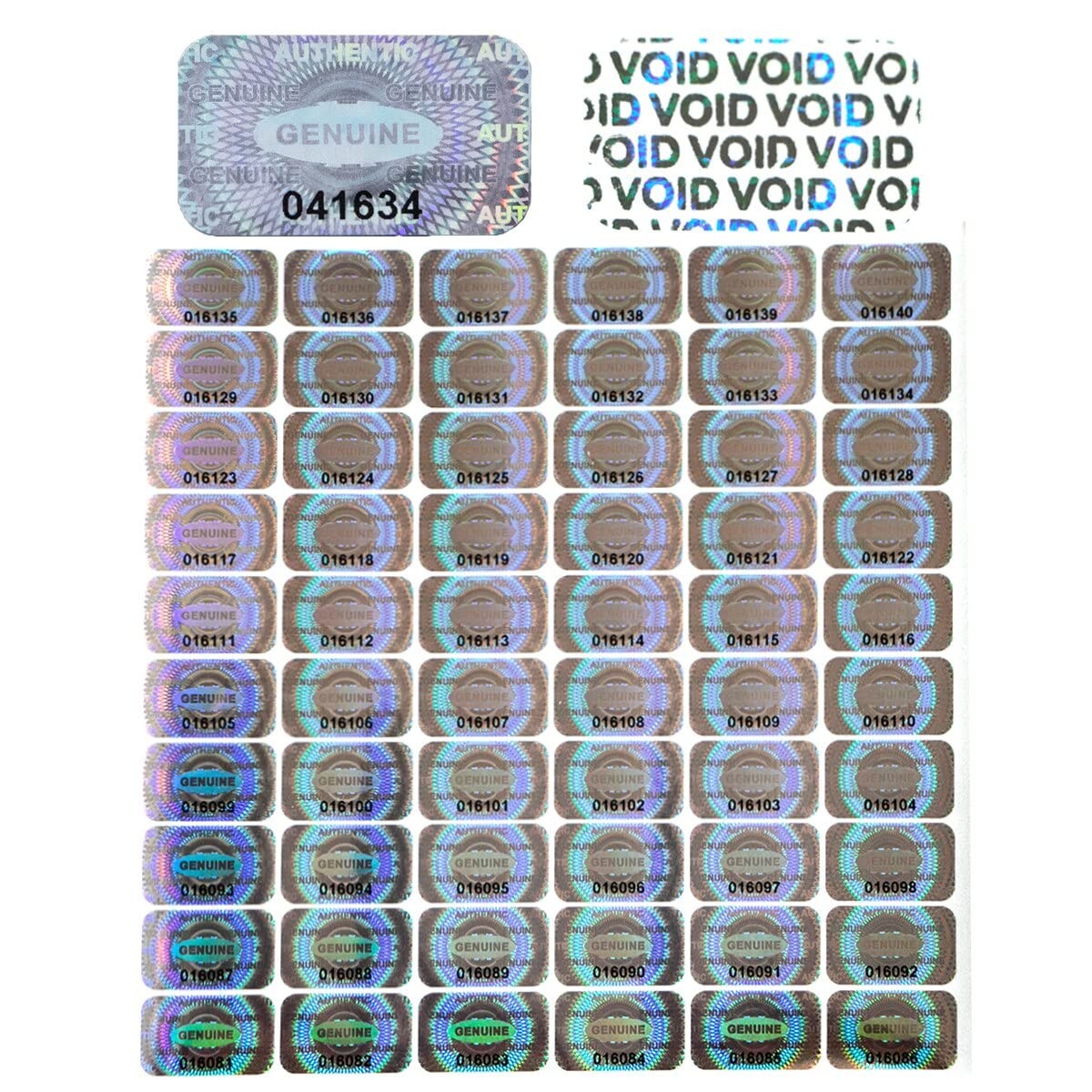 300PCS Silver Tamper Proof Stickers Waterproof Unique Serial Number Labels 300PCS Silver Tamper Proof Stickers Waterproof Unique Serial Number Labels