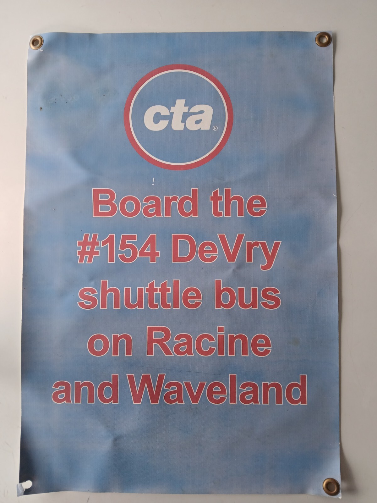 RARE Chicago Cubs 2003 CTA Bus #154 DeVry Banner RACINE and WAVELAND Wrigley