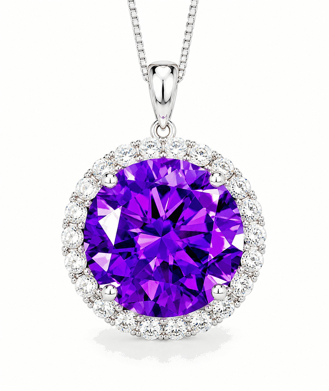 RARE 6.00 Ct Certified Purple Diamond Solitaire Necklace, FREE Diamond Studs