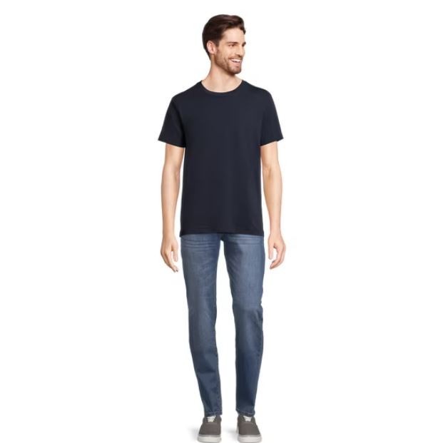 Men’s Navy Solid Cotton Crew Neck Short Sleeve T-Shirt Regular Fit Size S Men’s Navy Solid Cotton Crew Neck Short Sleeve T-Shirt Regular Fit Size S