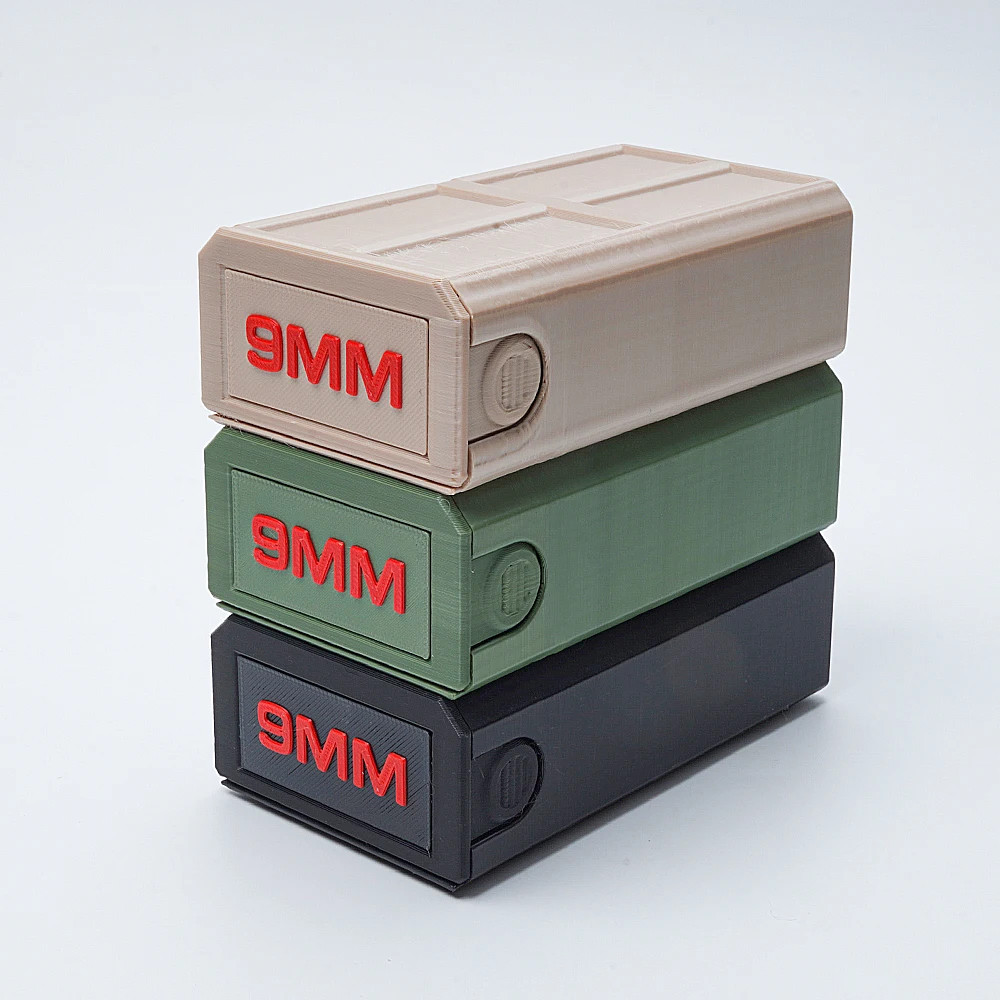 50 Round 9mm Ammo Box Pull Out Bullet Storage Case Tactical Range Tray Plastic 50 Round 9mm Ammo Box Pull Out Bullet Storage Case Tactical Range Tray Plastic