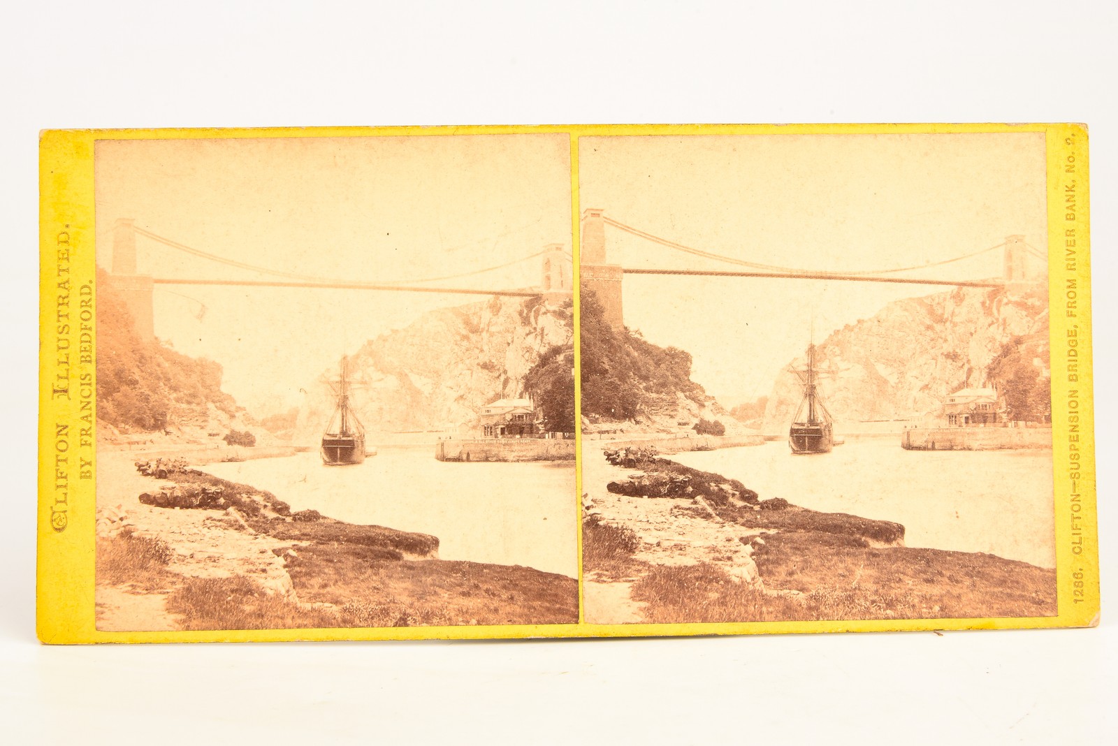 1866 Stereoview Photo - Clifton Suspension Bridge Bristol, England V25