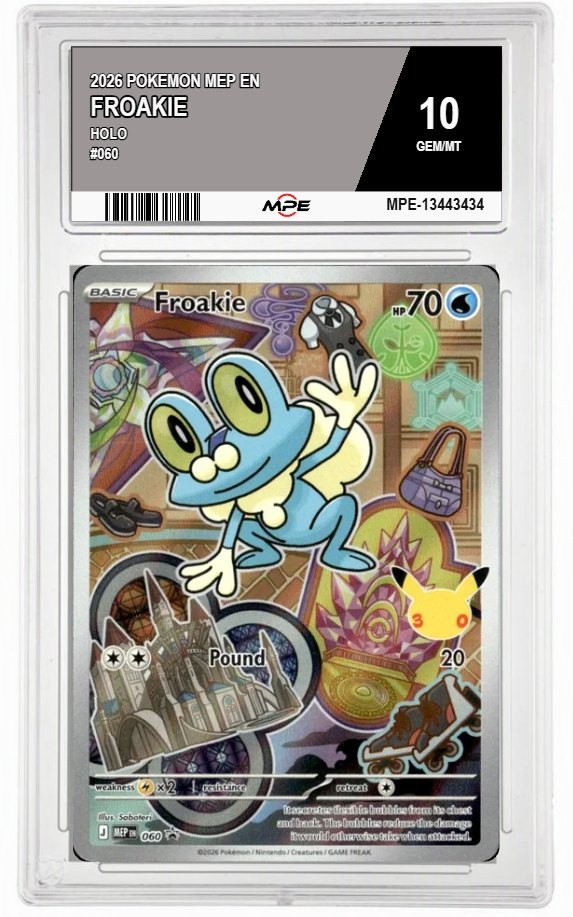 2026 POKEMON MEP EN HOLO FROAKIE #060 MPE 10 2026 POKEMON MEP EN HOLO FROAKIE #060 MPE 10