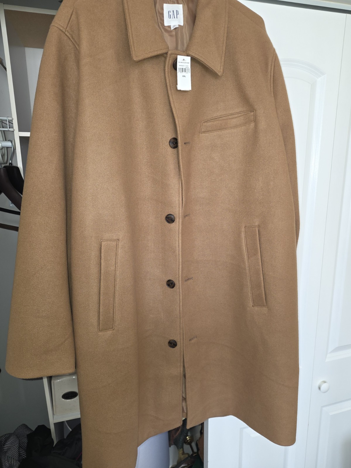 *** NEW Gap Mens CAMEL TAN LIGHT BROWN Wool Blend Car Top Over Coat sz XXL*** *** NEW Gap Mens CAMEL TAN LIGHT BROWN Wool Blend Car Top Over Coat sz XXL***