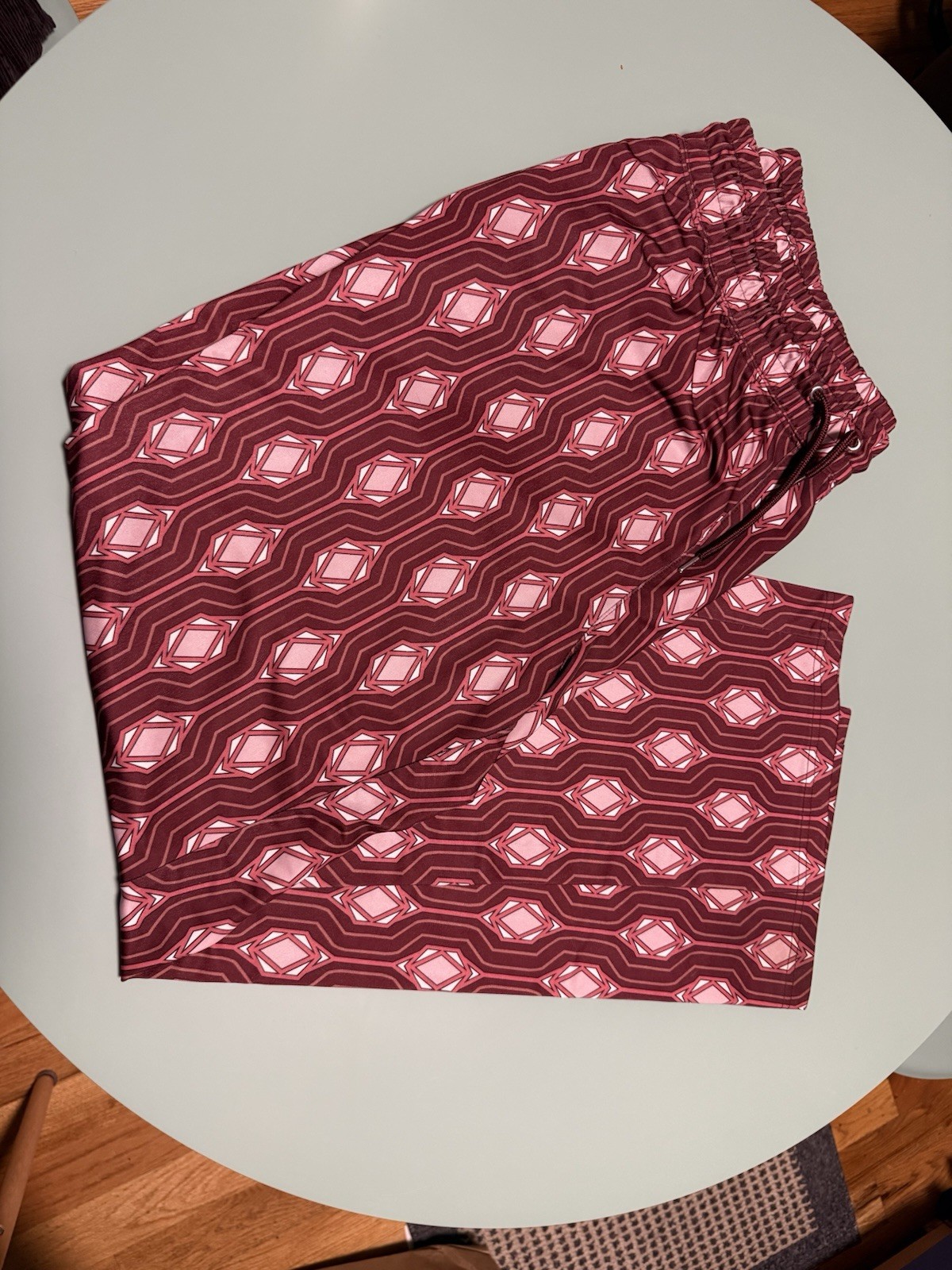 INC International Concepts Mens Geometric Print Pants in Port Sz XXL