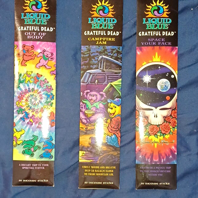 Liquid Blue Grateful Dead Incense Sticks Lot of 3 20ct Out of Body Campfire Liquid Blue Grateful Dead Incense Sticks Lot of 3 20ct Out of Body Campfire