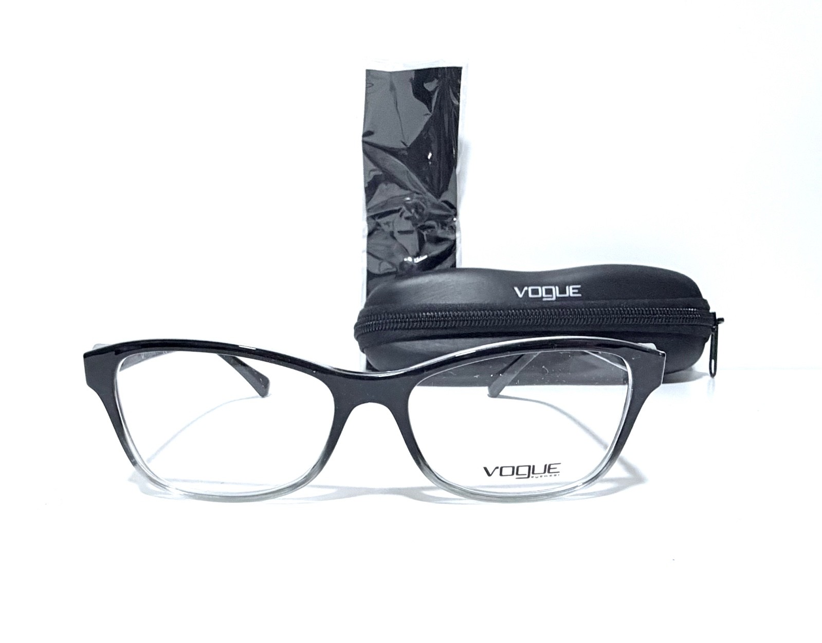 VOGUE VO 5002-B 1880 BLACK CRYSTAL GRADIENT RX EYEGLASSES 54-16-135 MM W/CASE