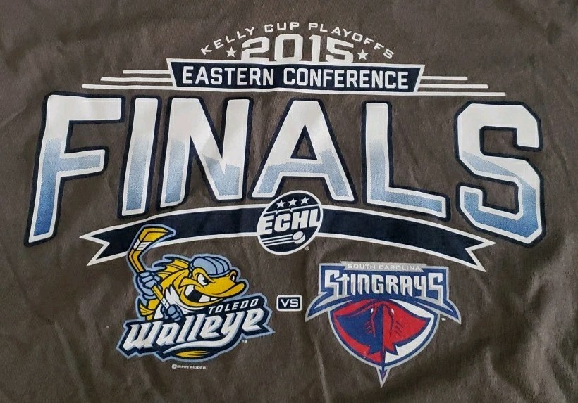 ECHL Cup Shirt 2015 Eastern Conference Finals Large Walleye Stingrays Hockey NHL