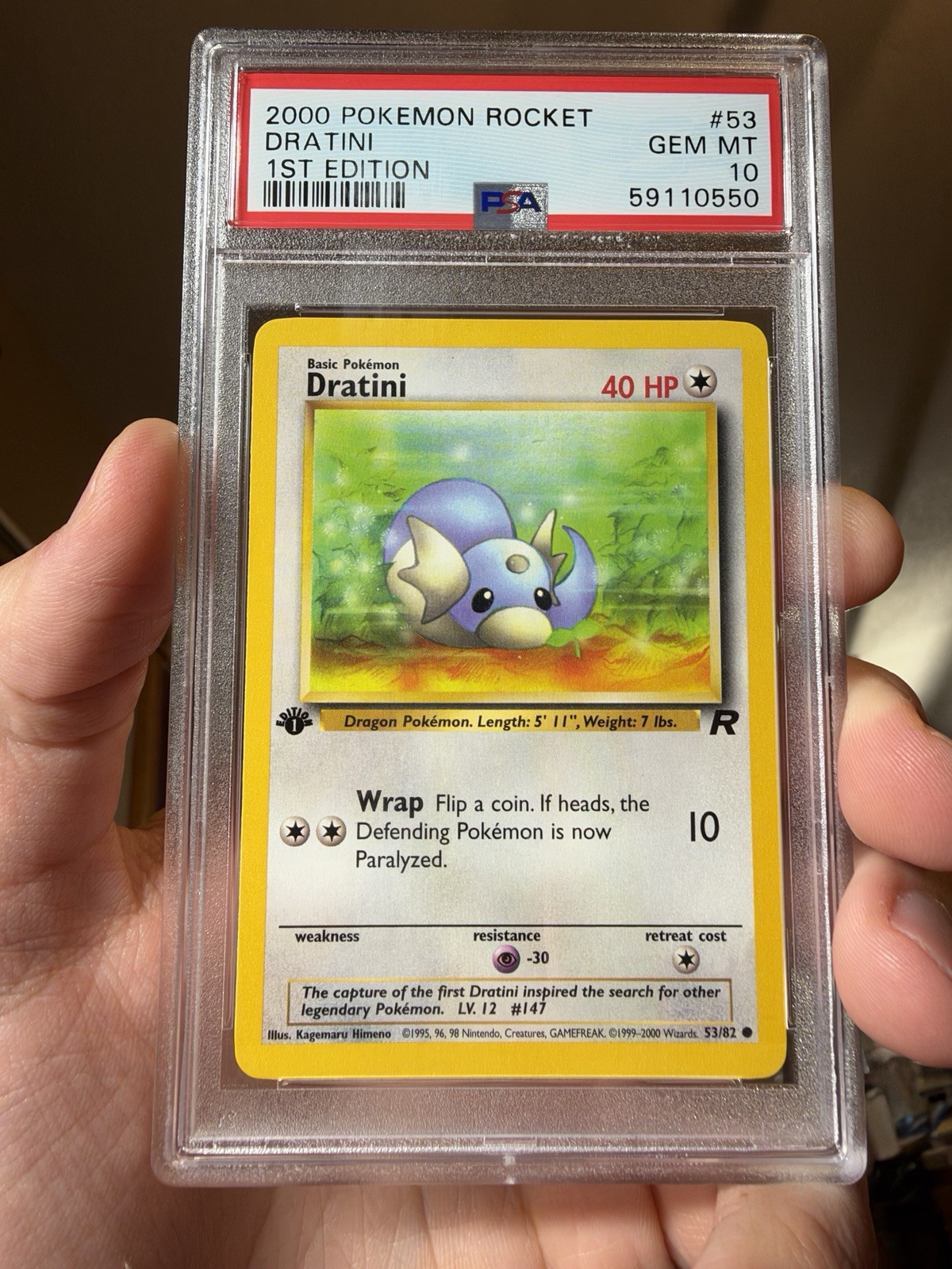 2000 POKEMON ROCKET 1ST EDITION #53 DRATINI PSA 10