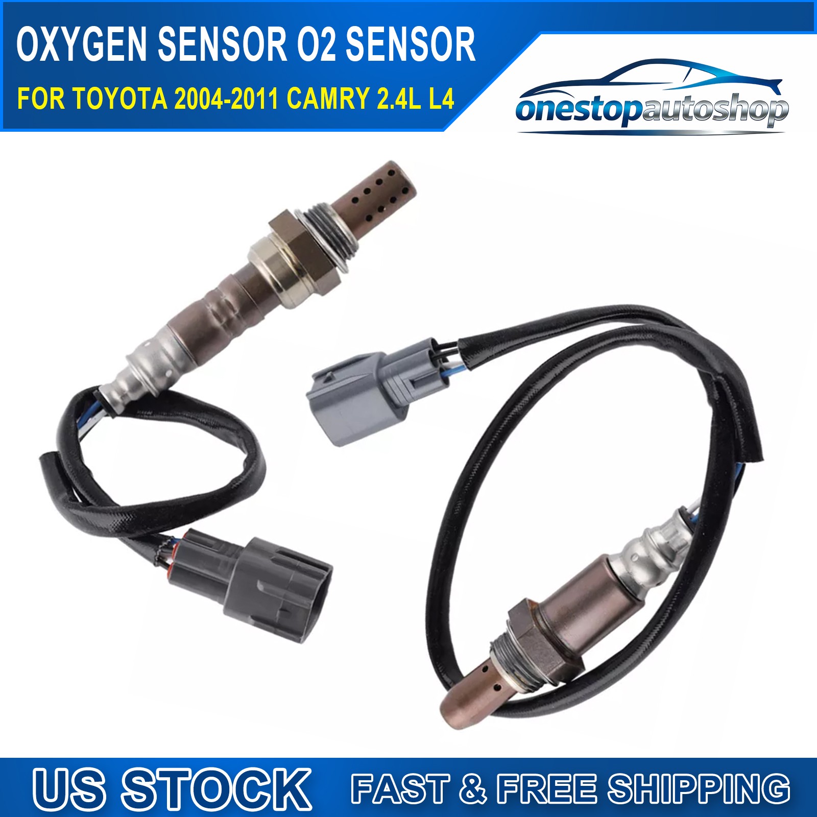 2pcs Upstream+Down Oxygen Sensor O2 Sensor For Toyota 2004-2011 Camry 2.4L L4 US